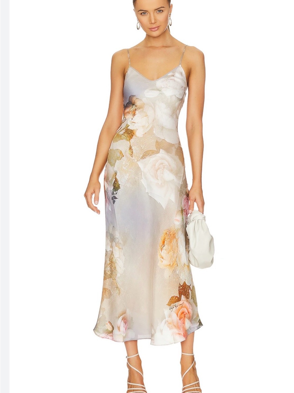 ALLSAINTS Floral Slip Midi Dress in Pastel Gradient - so pretty! Worn once